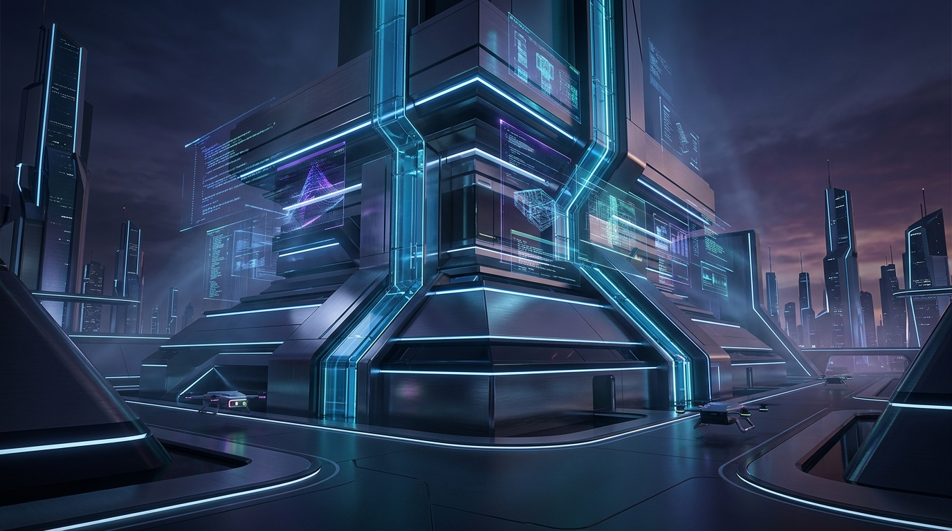 Futuristic Technology Digital Technology Wallpaper — Free 4K Ultra HD Download wallpaper — 1376×768