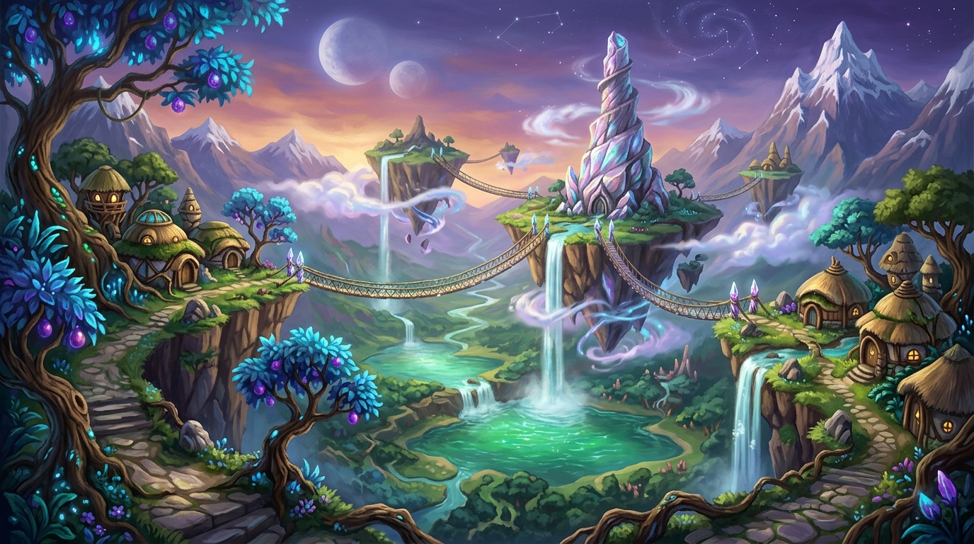 Stunning Fantasy Landscapes And Illustrat Wallpaper (Abstract) — Mobile HD Free Background wallpaper — 1376×768