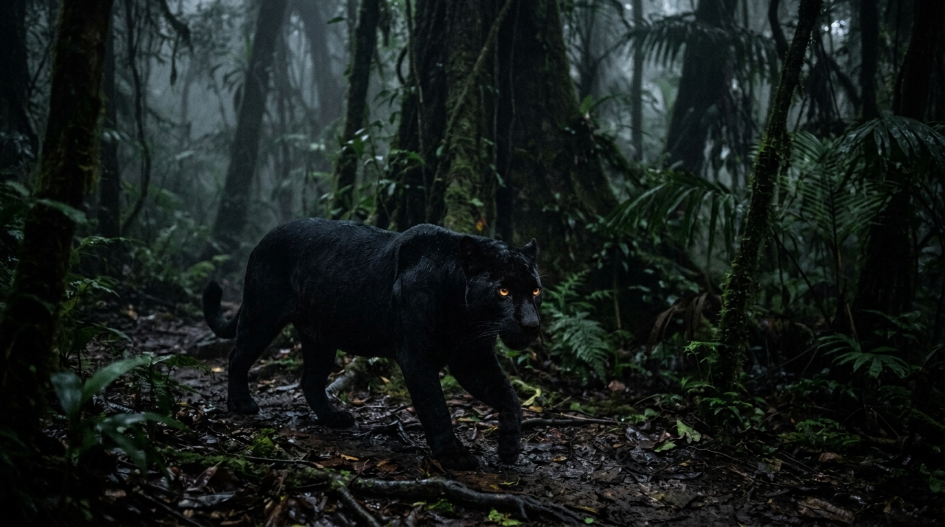 Free Mobile HD Panther Moving Through Rainforest Wallpaper for Desktop, Mobile & Tablet wallpaper — 1376×768
