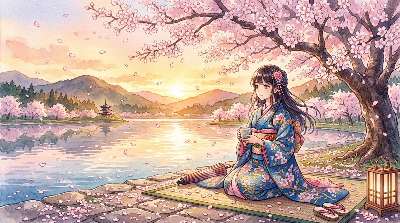 4K Ultra HD Anime Girl Sitting Under Tree Anime Wallpaper — Desktop & Phone Background wallpaper — 1376×768