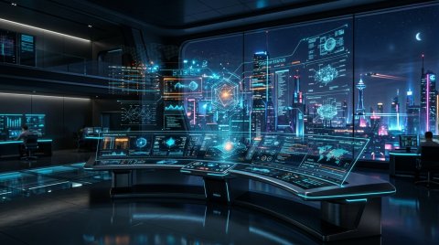 Stunning Futuristic Digital Technology Wallpaper (Technology) — 4K Ultra HD Free Background wallpaper