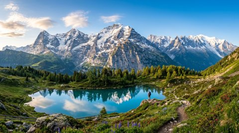 4K Ultra HD Mountain Peaks And Alpine Scenery Nature Wallpaper — Desktop & Phone Background wallpaper