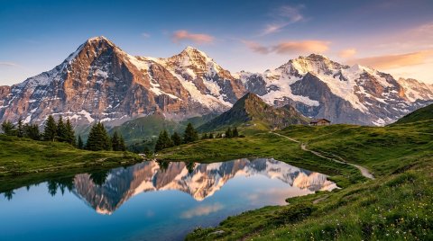 4K Ultra HD Mountain Peaks And Alpine Vistas Nature Wallpaper — Desktop & Phone Background wallpaper