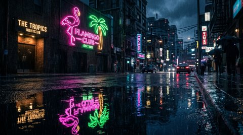 Mobile HD Neon Flamingo Palm Tree Reflection Background — Dark Mobile Hd Wallpaper Dark Wallpaper — Free Mobile Hd Download Dark Wallpaper — Desktop & Phone Background wallpaper