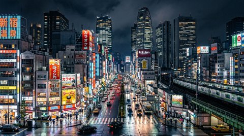 Tokyo Cityscape At Night Background — City Mobile HD Wallpaper wallpaper