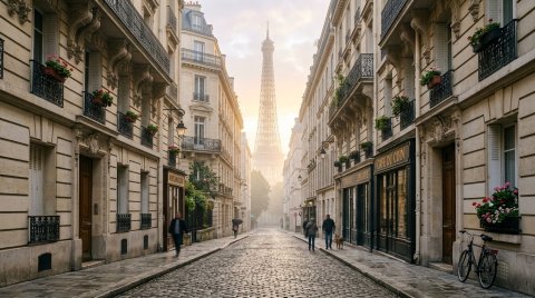 Download European Street Viewing Eiffel Wallpaper | City · Mobile HD Ultra HD wallpaper
