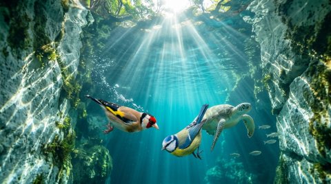 Animals Playful Birds Background — Animals 4K Ultra HD Wallpaper wallpaper