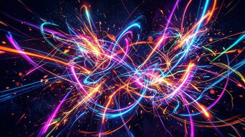 Neon Light Trails On Background Abstract Wallpaper — Free Mobile HD Download wallpaper