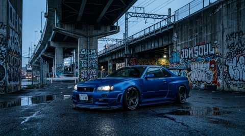 Sports Car Parked Under Bridge Background — Cars Mobile HD Wallpaper wallpaper