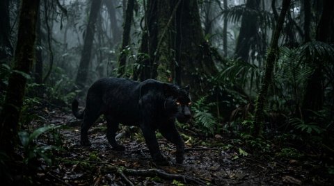 Free Mobile HD Panther Moving Through Rainforest Wallpaper for Desktop, Mobile & Tablet wallpaper