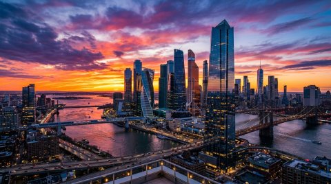 Download Modern Metropolis Reflecting Sunset Wallpaper | City · Mobile HD Ultra HD wallpaper